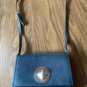 Kate Spade, black leather small Crossbody turn closure adjustable strap